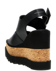 Stella McCartney Black Polyester Wedge Sandals