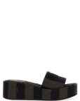 Fendi Brown Cotton Slides
