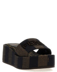 Fendi Brown Cotton Slides