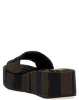 Fendi Brown Cotton Slides