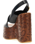 Chloé Black Calfskin Wedge Sandals