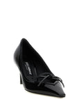 Dolce & Gabbana Black Calfskin Mid Heel Pumps