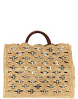 Paco Rabanne Beige Raffia Handbag