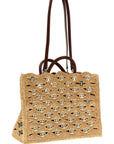 Paco Rabanne Beige Raffia Handbag