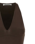 Max Mara Brown Viscose Sleeveles T-Shirt