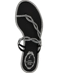 RENE CAOVILLA Black Satin Slides