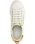 Dolce & Gabbana Gold Calfskin Low Top Sneakers