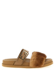 Fendi Brown Leather Slides