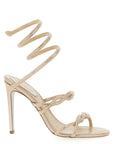 RENE CAOVILLA Beige Satin Stiletto Heel Sandals