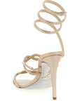 RENE CAOVILLA Beige Satin Stiletto Heel Sandals