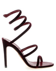 RENE CAOVILLA Bordeaux Textile Stiletto Heel Sandals