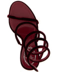 RENE CAOVILLA Bordeaux Textile Stiletto Heel Sandals