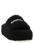 Balenciaga Black Polyester Slides