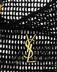 Saint Laurent Black Raffia Shoulder Bag