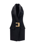 Balmain Black Wool Oves Aries Casual Dress