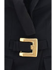 Balmain Black Wool Oves Aries Casual Dress