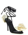 Magda Butrym Bicolor Viscose Stiletto Heel Sandals