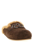 RENE CAOVILLA Brown Calfskin Slides