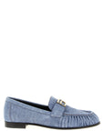 Fendi Blue Calfskin Slip-On Loafers