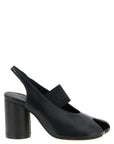 MM6 Maison Margiela Black Lamb Leather Mid Heel Pumps