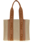 Chloé Brown Linen Tote Bag
