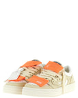 Off-White Beige Leather Low Top Sneakers
