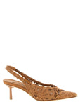 LE SILLA Brown Cotton Mid Heel Pumps