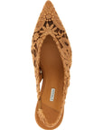 LE SILLA Brown Cotton Mid Heel Pumps