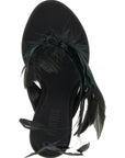 Paris Texas Black Silk Stiletto Heel Sandals