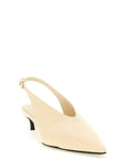 Jil Sander Beige Calfskin Mid Heel Pumps