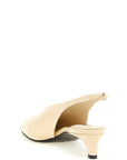 Jil Sander Beige Calfskin Mid Heel Pumps