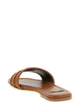 Elisabetta Franchi Brown Leather Slides