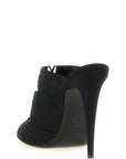 Saint Laurent Black Viscose Stiletto Heel Sandals