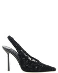 LE SILLA Black Cotton High Heel Pumps