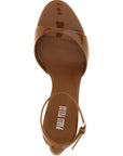Paris Texas Brown Calfskin Stiletto Heel Sandals