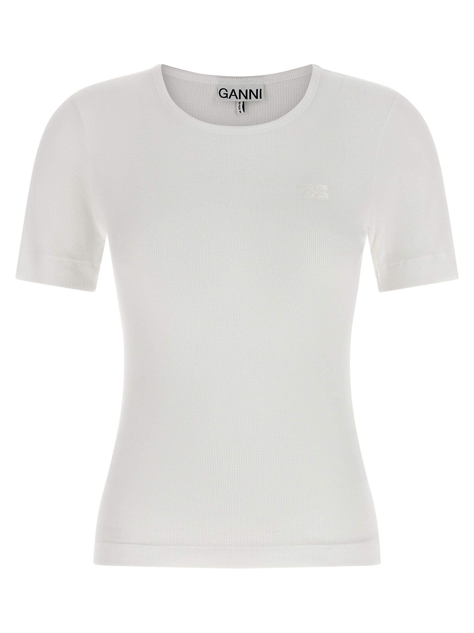 Ganni White Organic Cotton T-Shirt