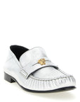 Versace Silver Lamb Leather Slip-On Loafers
