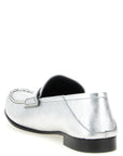 Versace Silver Lamb Leather Slip-On Loafers