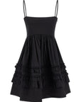 Ganni Black Cotton Short Dress