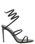 RENE CAOVILLA Black Calfskin Stiletto Heel Sandals