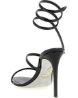 RENE CAOVILLA Black Calfskin Stiletto Heel Sandals