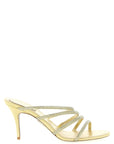 RENE CAOVILLA Gold Viscose Stiletto Heel Sandals