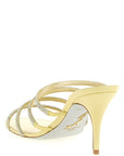 RENE CAOVILLA Gold Viscose Stiletto Heel Sandals