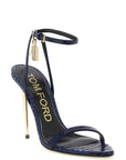 Tom Ford Blue Calfskin Stiletto Heel Sandals