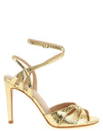 Twinset Gold Leather Stiletto Heel Sandals