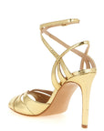 Twinset Gold Leather Stiletto Heel Sandals
