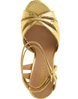 Twinset Gold Leather Stiletto Heel Sandals