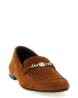 Versace Brown Calfskin Slip-On Loafers