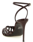 LE SILLA Brown Calfskin Stiletto Heel Sandals