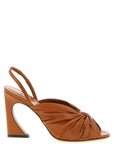 Fendi Brown Lamb Leather Stiletto Heel Sandals